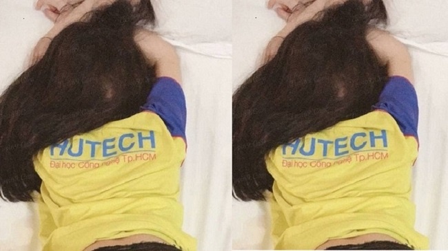 clip nóng cô gái mặc đồng phục trường hutech 1